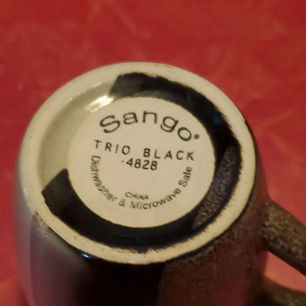 Sango 4828 Tri Black Cup Mug 12 oz